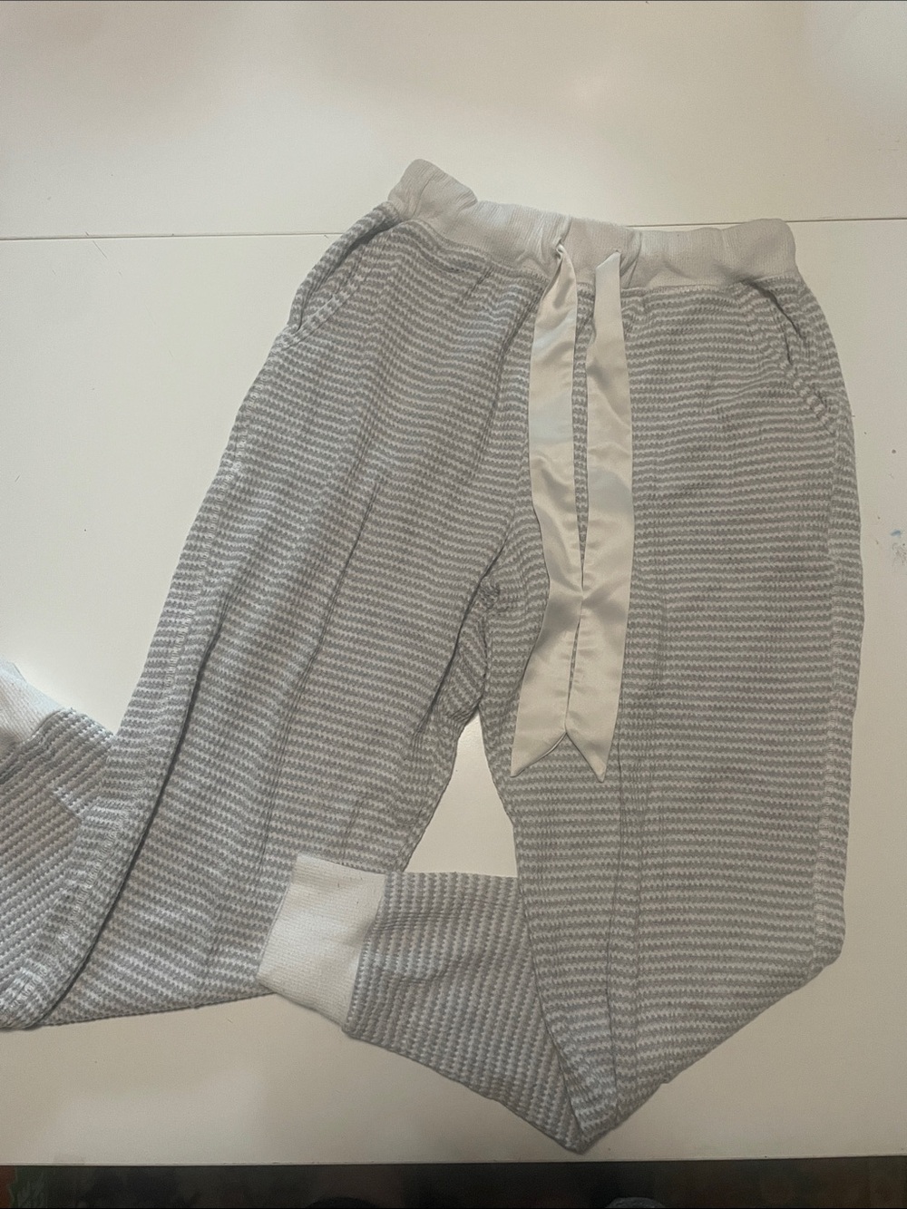 Abercrombie Gray Waffle Knit Jogger Pants
